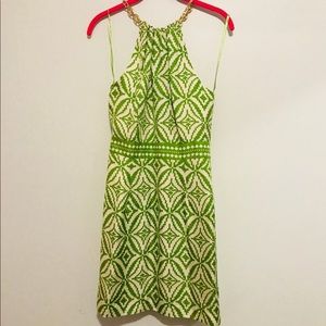 Milly Dress, Sz4 - green & white